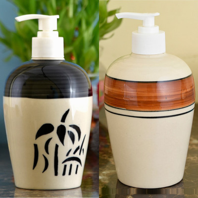 

Sforzi Ceramic soap dispenser combo 450 ml Lotion, Shampoo, Soap Dispenser(Multicolor)