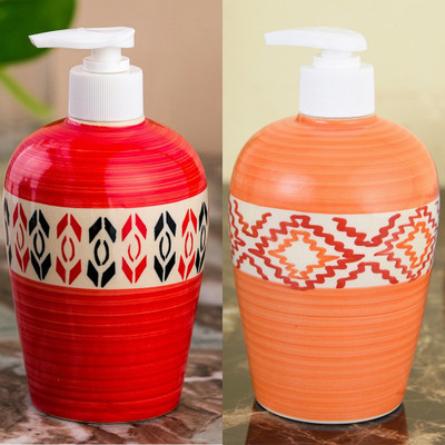 

Sforzi Ceramic soap dispenser combo 450 ml Lotion, Shampoo, Soap Dispenser(Multicolor)