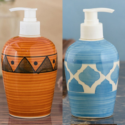 

Sforzi Ceramic soap dispenser combo 700 ml Lotion, Shampoo, Soap Dispenser(Multicolor)