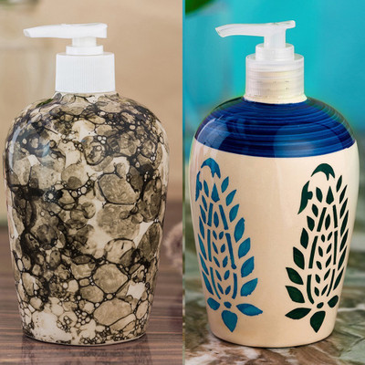 

Sforzi Ceramic soap dispenser combo 450 ml Lotion, Shampoo, Soap Dispenser(Multicolor)