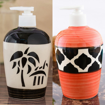 

Sforzi Ceramic soap dispenser combo 450 ml Lotion, Shampoo, Soap Dispenser(Multicolor)