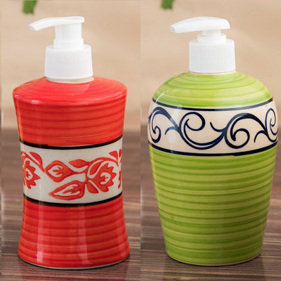 

Sforzi Ceramic soap dispenser combo 700 ml Lotion, Shampoo, Soap Dispenser(Multicolor)