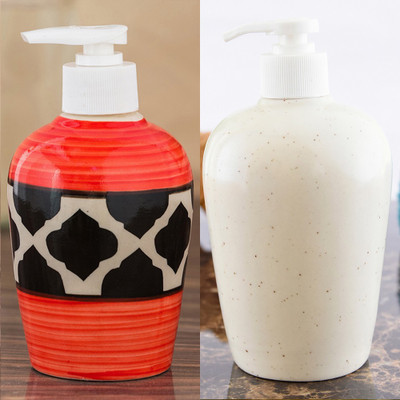 

Sforzi Ceramic soap dispenser combo 700 ml Lotion, Shampoo, Soap Dispenser(Multicolor)