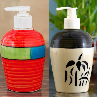 

Sforzi Ceramic soap dispenser combo 700 ml Lotion, Shampoo, Soap Dispenser(Multicolor)
