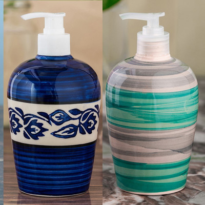 

Sforzi Ceramic soap dispenser combo 450 ml Lotion, Shampoo, Soap Dispenser(Multicolor)