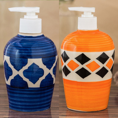 

Sforzi Ceramic soap dispenser combo 700 ml Lotion, Shampoo, Soap Dispenser(Multicolor)