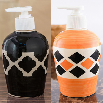 

Sforzi Ceramic soap dispenser combo 250 ml Lotion, Shampoo, Soap Dispenser(Multicolor)