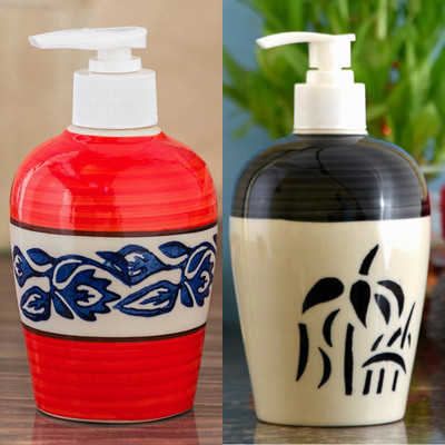 

Sforzi Ceramic soap dispenser combo 700 ml Lotion, Shampoo, Soap Dispenser(Multicolor)