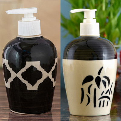 

Sforzi Ceramic soap dispenser combo 700 ml Lotion, Shampoo, Soap Dispenser(Multicolor)