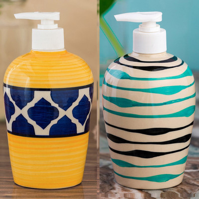 

Sforzi Ceramic soap dispenser combo 450 ml Lotion, Shampoo, Soap Dispenser(Multicolor)