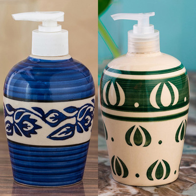 

Sforzi Ceramic soap dispenser combo 700 ml Lotion, Shampoo, Soap Dispenser(Multicolor)