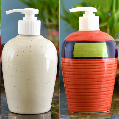 

Sforzi Ceramic soap dispenser combo 700 ml Lotion, Shampoo, Soap Dispenser(Multicolor)