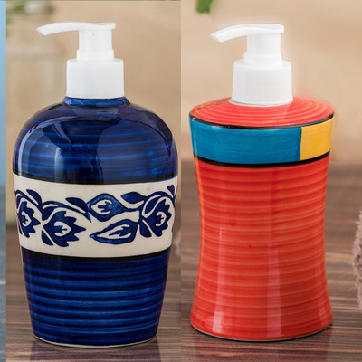 

Sforzi Ceramic soap dispenser combo 700 ml Lotion, Shampoo, Soap Dispenser(Multicolor)