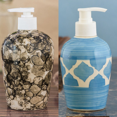 

Sforzi Ceramic soap dispenser combo 700 ml Lotion, Shampoo, Soap Dispenser(Multicolor)