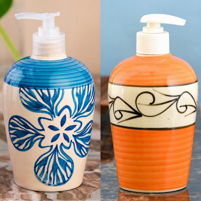 

Sforzi Ceramic soap dispenser combo 450 ml Lotion, Shampoo, Soap Dispenser(Multicolor)