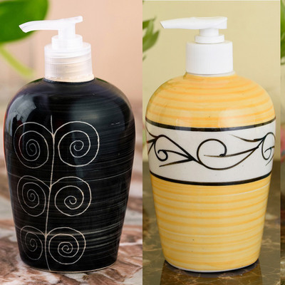 

Sforzi Ceramic soap dispenser combo 450 ml Lotion, Shampoo, Soap Dispenser(Multicolor)