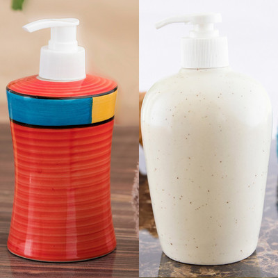 

Sforzi Ceramic soap dispenser combo 700 ml Lotion, Shampoo, Soap Dispenser(Multicolor)