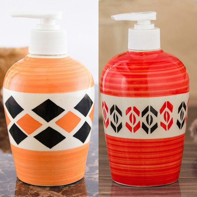 

Sforzi Ceramic soap dispenser combo 700 ml Lotion, Shampoo, Soap Dispenser(Multicolor)