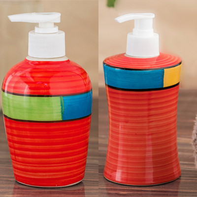 

Sforzi Ceramic soap dispenser combo 250 ml Lotion, Shampoo, Soap Dispenser(Multicolor)