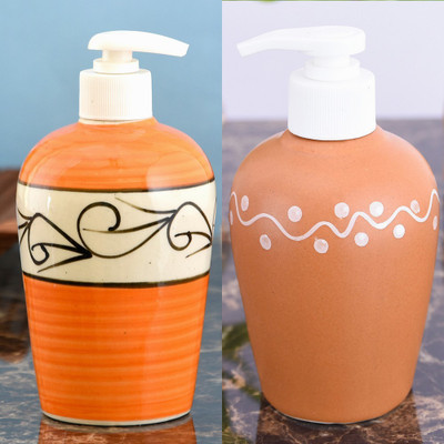 

Sforzi Ceramic soap dispenser combo 700 ml Lotion, Shampoo, Soap Dispenser(Multicolor)