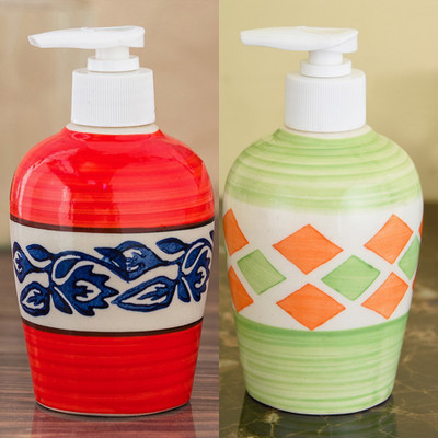 

Sforzi Ceramic soap dispenser combo 250 ml Lotion, Shampoo, Soap Dispenser(Multicolor)