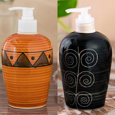 

Sforzi Ceramic soap dispenser combo 700 ml Lotion, Shampoo, Soap Dispenser(Multicolor)