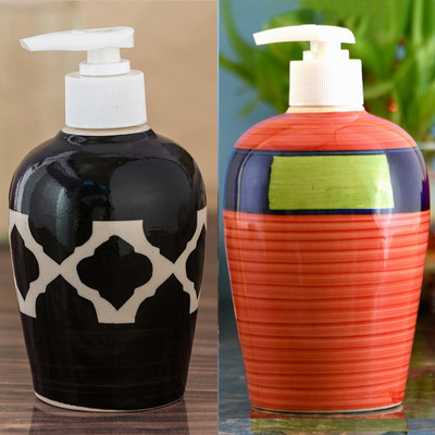 

Sforzi Ceramic soap dispenser combo 700 ml Lotion, Shampoo, Soap Dispenser(Multicolor)