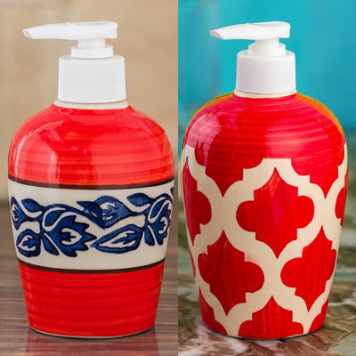 

Sforzi Ceramic soap dispenser combo 700 ml Lotion, Shampoo, Soap Dispenser(Multicolor)