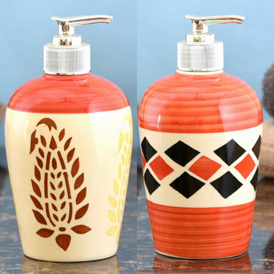 

Sforzi Ceramic soap dispenser combo 450 ml Lotion, Shampoo, Soap Dispenser(Multicolor)
