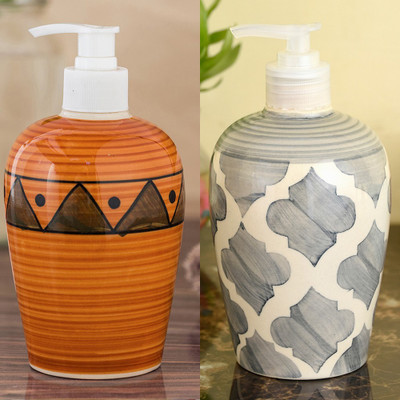 

Sforzi Ceramic soap dispenser combo 450 ml Lotion, Shampoo, Soap Dispenser(Multicolor)