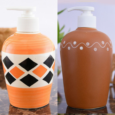 

Sforzi Ceramic soap dispenser combo 700 ml Lotion, Shampoo, Soap Dispenser(Multicolor)
