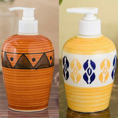 

Sforzi Ceramic soap dispenser combo 250 ml Lotion, Shampoo, Soap Dispenser(Multicolor)
