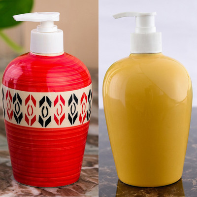 

Sforzi Ceramic soap dispenser combo 450 ml Lotion, Shampoo, Soap Dispenser(Multicolor)