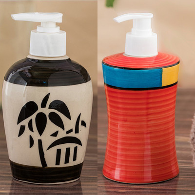

Sforzi Ceramic soap dispenser combo 250 ml Lotion, Shampoo, Soap Dispenser(Multicolor)