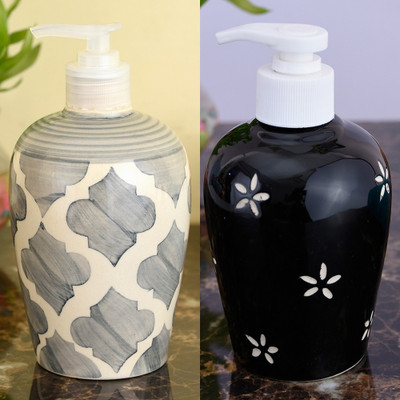 

Sforzi Ceramic soap dispenser combo 700 ml Lotion, Shampoo, Soap Dispenser(Multicolor)