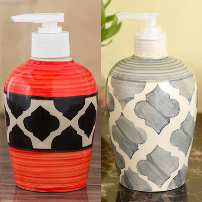 

Sforzi Ceramic soap dispenser combo 700 ml Lotion, Shampoo, Soap Dispenser(Multicolor)