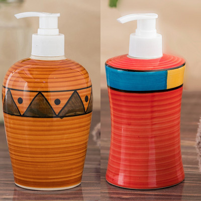 

Sforzi Ceramic soap dispenser combo 700 ml Lotion, Shampoo, Soap Dispenser(Multicolor)