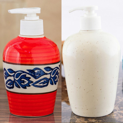

Sforzi Ceramic soap dispenser combo 700 ml Lotion, Shampoo, Soap Dispenser(Multicolor)