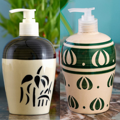 

Sforzi Ceramic soap dispenser combo 450 ml Lotion, Shampoo, Soap Dispenser(Multicolor)