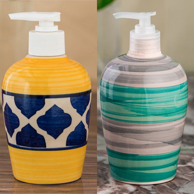 

Sforzi Ceramic soap dispenser combo 700 ml Lotion, Shampoo, Soap Dispenser(Multicolor)