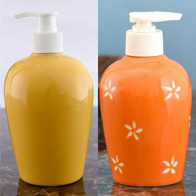 

Sforzi Ceramic soap dispenser combo 700 ml Lotion, Shampoo, Soap Dispenser(Multicolor)