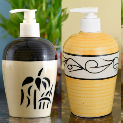 

Sforzi Ceramic soap dispenser combo 450 ml Lotion, Shampoo, Soap Dispenser(Multicolor)
