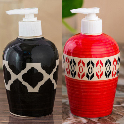 

Sforzi Ceramic soap dispenser combo 700 ml Lotion, Shampoo, Soap Dispenser(Multicolor)