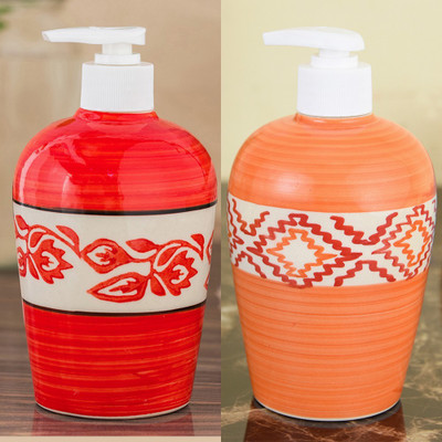 

Sforzi Ceramic soap dispenser combo 450 ml Lotion, Shampoo, Soap Dispenser(Multicolor)