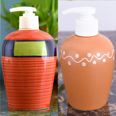 

Sforzi Ceramic soap dispenser combo 700 ml Lotion, Shampoo, Soap Dispenser(Multicolor)