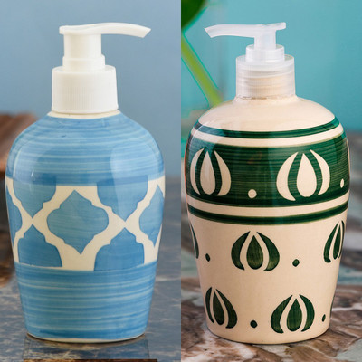 

Sforzi Ceramic soap dispenser combo 700 ml Lotion, Shampoo, Soap Dispenser(Multicolor)