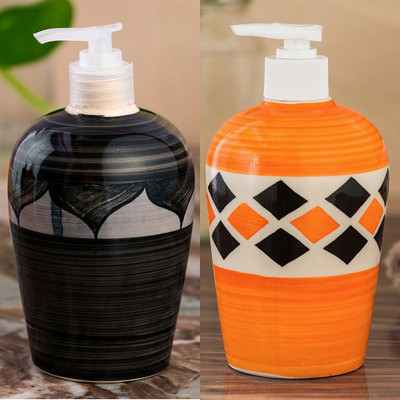 

Sforzi Ceramic soap dispenser combo 450 ml Lotion, Shampoo, Soap Dispenser(Multicolor)