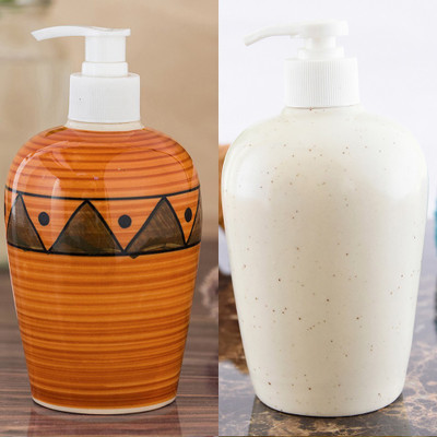 

Sforzi Ceramic soap dispenser combo 450 ml Lotion, Shampoo, Soap Dispenser(Multicolor)