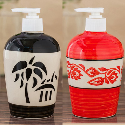 

Sforzi Ceramic soap dispenser combo 450 ml Lotion, Shampoo, Soap Dispenser(Multicolor)