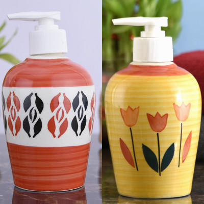 

Sforzi Ceramic soap dispenser combo 250 ml Lotion, Shampoo, Soap Dispenser(Multicolor)